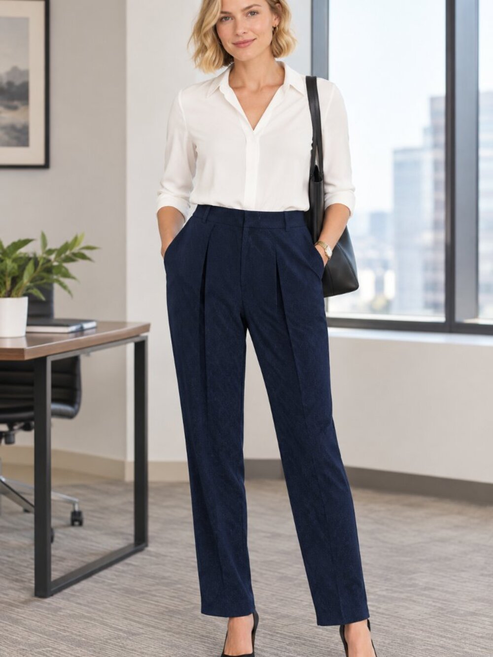 Robert Rodriguez Women's Trousers Size 6 Black Pleated Tapered Career Dress Pant